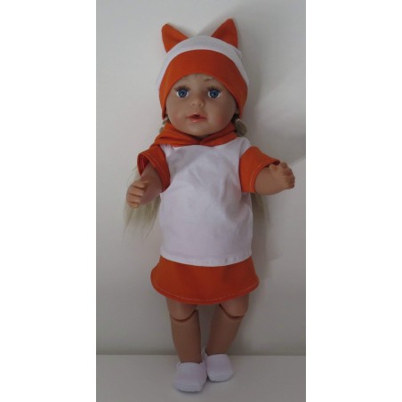 capuchontrui setje oranje met wit baby born 43cm