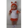 capuchontrui setje oranje met wit baby born 43cm