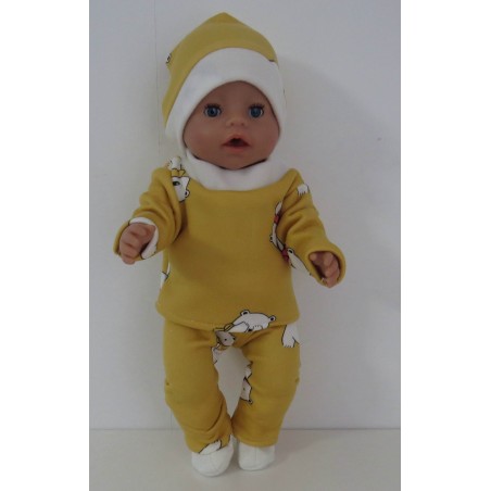 wintertrui set geel  baby born 43cm