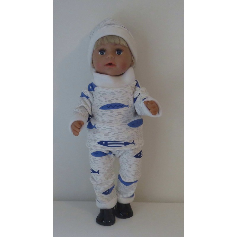 wintertrui set vissen baby born 43cm