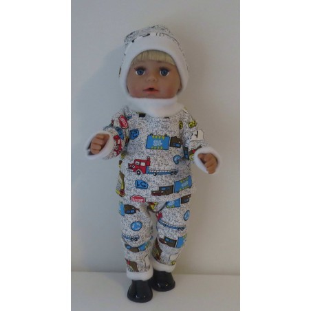 wintertrui set bouwwagens baby born 43cm