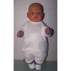 fleecepak wit met lila  baby born 43cm