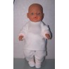 fleecepak wit met roze/wit  baby born 43cm