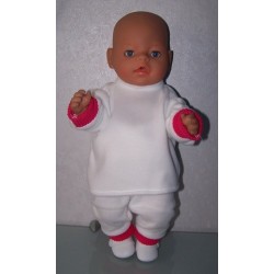 fleecepak wit met hard roze  baby born 43cm