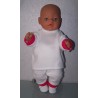 fleecepak wit met hard roze  baby born 43cm