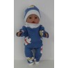 wintertrui set blauw baby born 43cm