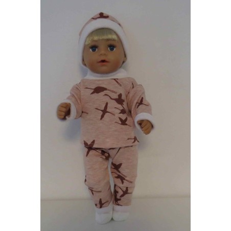 wintertrui set roze vogels baby born 43cm