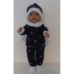 wintertrui set donker blauw konijnen baby born 43cm