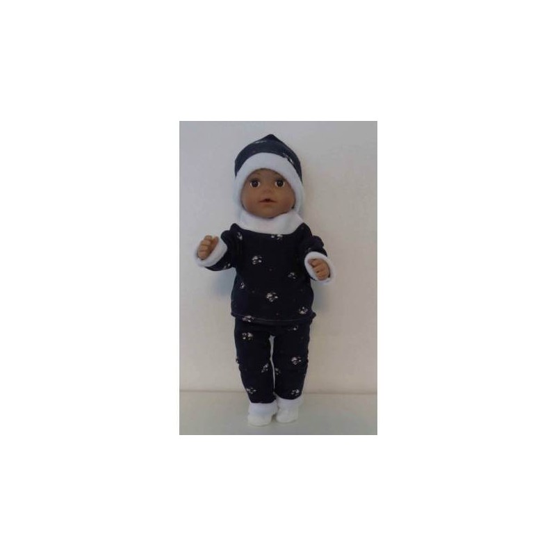 wintertrui set donker blauw konijnen baby born 43cm