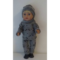 wintertrui set grijs panda baby born 43cm