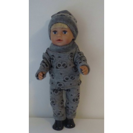 wintertrui set grijs panda baby born 43cm