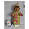 fleecepak roze met groene sterren  baby born 43cm