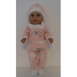 wintertrui set roze dieren  baby born 43cm