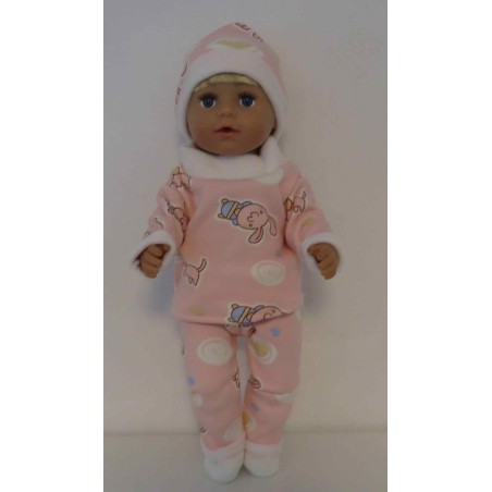 wintertrui set roze dieren  baby born 43cm