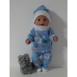 wintertrui set blauw beren baby born 43cm
