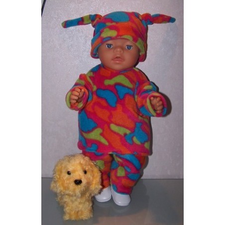 fleecepak hard roze gekleurd baby born 43cm