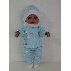 wintertrui set blauw koeien  baby born 43cm