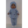 wintertrui set blauw vogels baby born 43cm
