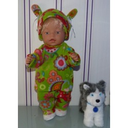 fleecepak licht groen vlinders  baby born 43cm