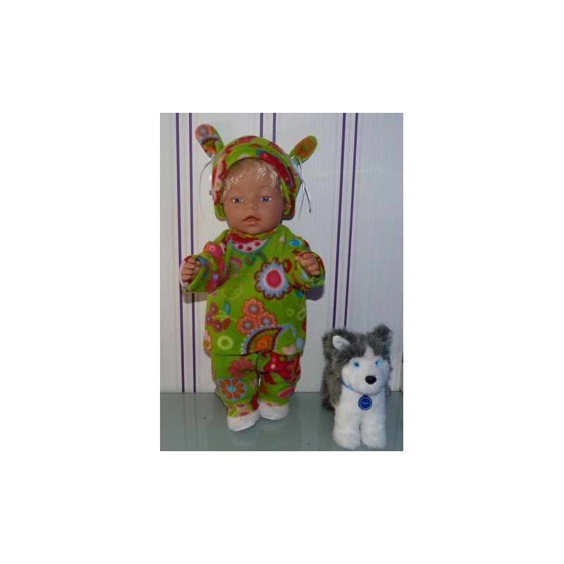 fleecepak licht groen vlinders  baby born 43cm