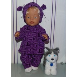 fleecepak paars  baby born 43cm