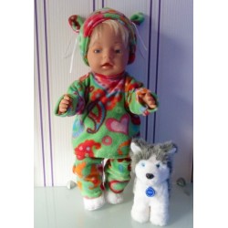 fleecepak  groen vlinders  baby born 43cm