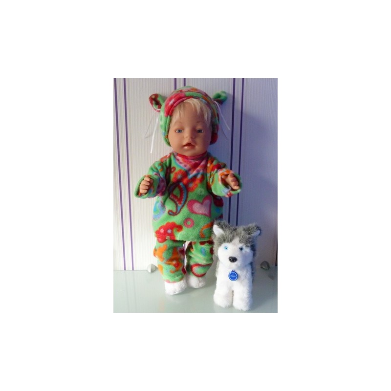 fleecepak  groen vlinders  baby born 43cm