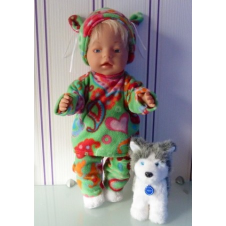fleecepak  groen vlinders  baby born 43cm