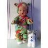 fleecepak  groen vlinders  baby born 43cm