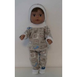wintertrui set grijs beren baby born 43cm