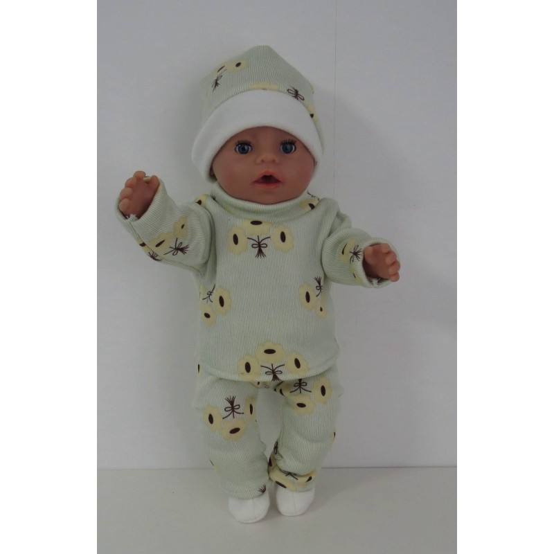 wintertrui set gestreept bloemen baby born 43cm