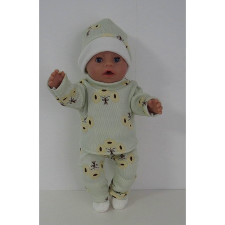wintertrui set gestreept bloemen baby born 43cm