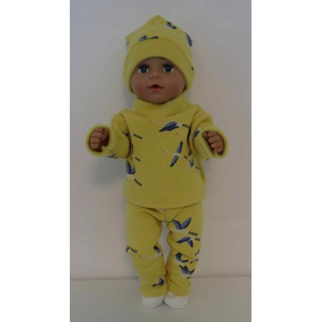 wintertrui set geel vogels baby born 43cm