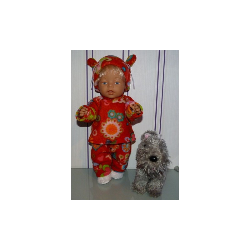 fleecepak rood vlinders  baby born 43cm