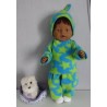 fleecepak blauw met sterren groen  baby born 43cm