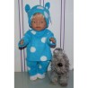 fleecepak blauw polka dots   baby born 43cm