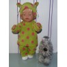 fleecepak  groen polka dots roze  baby born 43cm