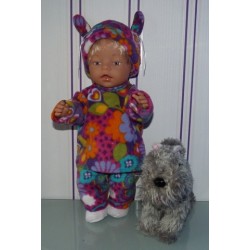 fleecepak paars gekleurd baby born 43cm