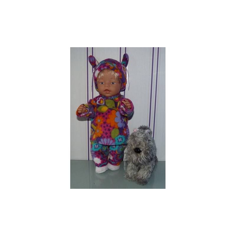 fleecepak paars gekleurd baby born 43cm