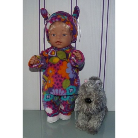 fleecepak paars gekleurd baby born 43cm