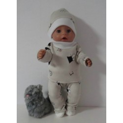 wintertrui gestreept set baby born 43cm
