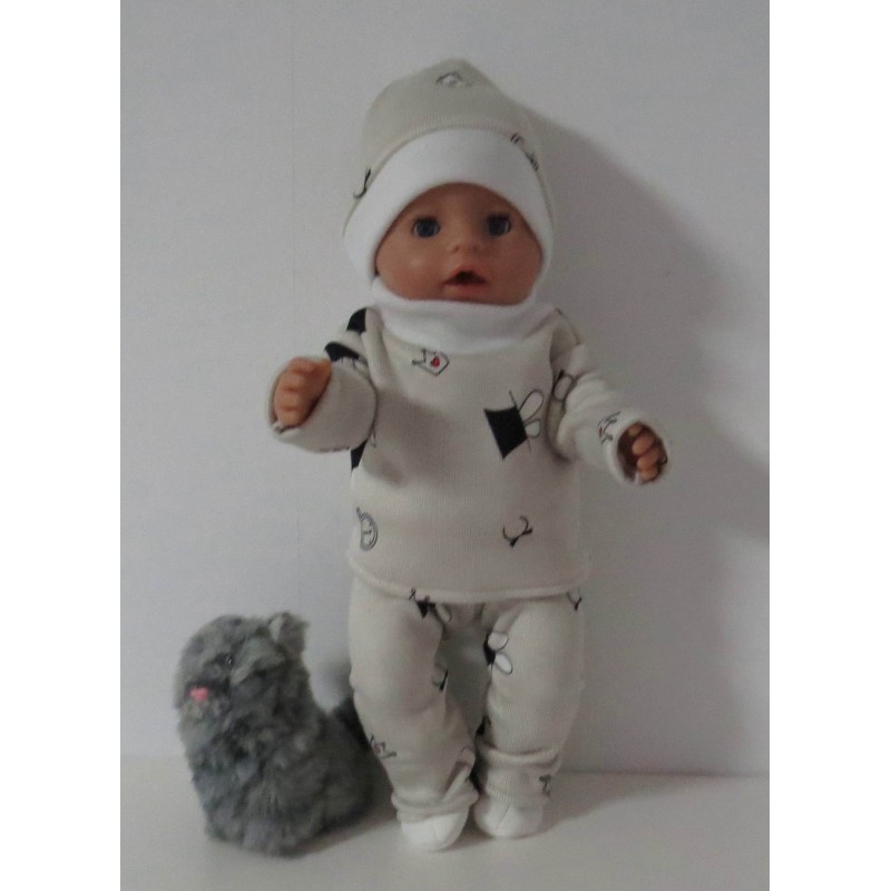 wintertrui gestreept set baby born 43cm
