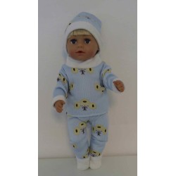 wintertrui set blauw bloemen baby born 43cm