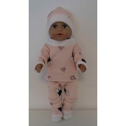 wintertrui set roze gestreept baby born 43cm
