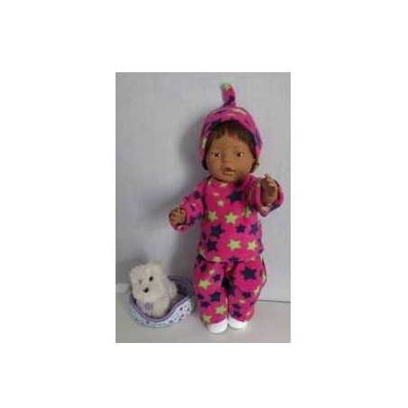 fleecepak hard roze met sterren  baby born 43cm