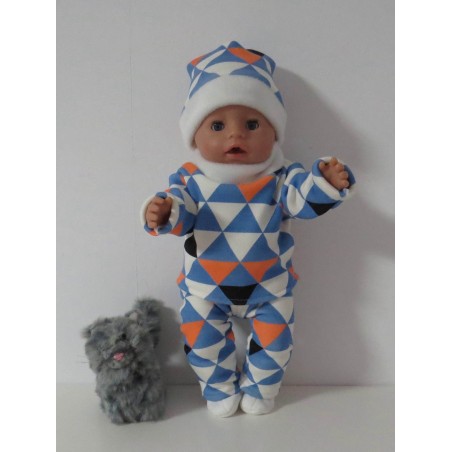 wintertrui set blauw ruit baby born 43cm