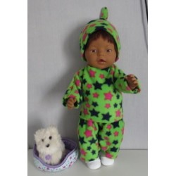 fleecepak  groen sterren baby born 43cm