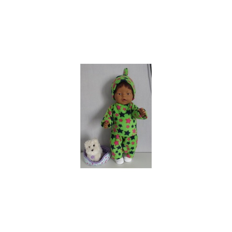 fleecepak  groen sterren baby born 43cm