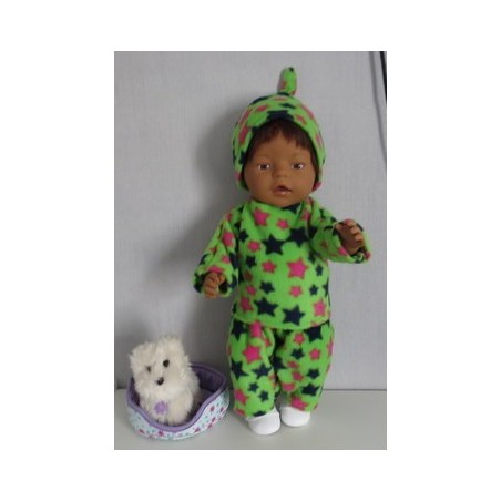 fleecepak  groen sterren baby born 43cm