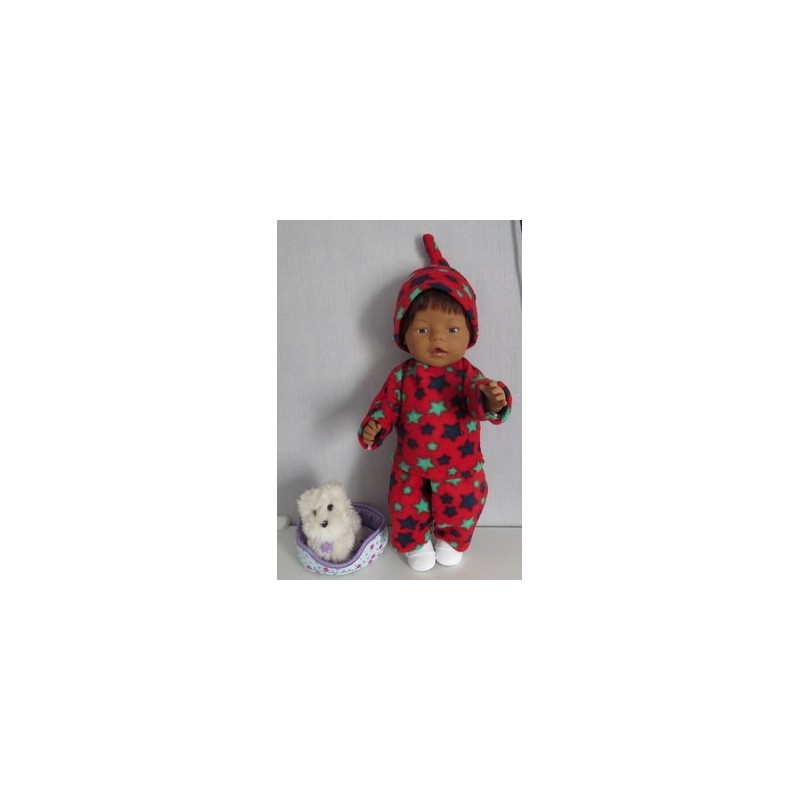 fleecepak rood sterren  baby born 43cm